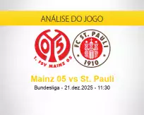 Prognóstico Mainz 05 St. Pauli (21 dezembro 2025)