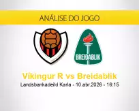 Prognóstico Víkingur R Breidablik (10 abril 2026)