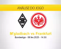 Prognóstico M'gladbach Frankfurt (08 fevereiro 2025)