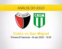 Prognóstico Colón San Miguel (04 abril 2026)