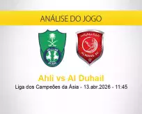 Prognóstico Ahli Al Duhail (13 abril 2026)