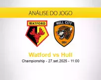 Prognóstico Watford Hull (27 setembro 2025)