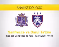 Prognóstico Sanfrecce Darul Ta'zim (10 fevereiro 2026)