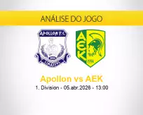 Prognóstico Apollon AEK (05 abril 2026)