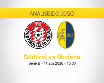 Prognóstico Südtirol Modena (11 abril 2026)