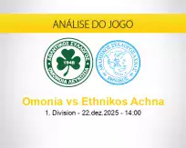 Prognóstico Omonia Ethnikos Achna (22 dezembro 2025)
