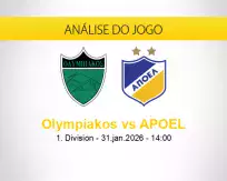Prognóstico Olympiakos APOEL (31 janeiro 2026)