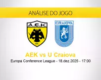 Prognóstico AEK U Craiova (18 dezembro 2025)