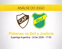 Prognóstico Platense Def y Justicia (24 fevereiro 2026)